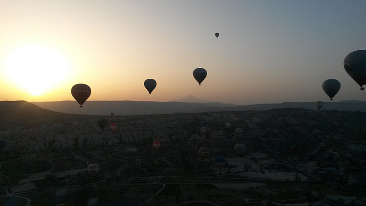 luftballon, ballon, luftballon, eventyr, Tyrkiet, Cappadocia, solopgang