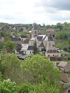 fransk, Village, Frankrig, landskab, arkitektur, hus, gamle