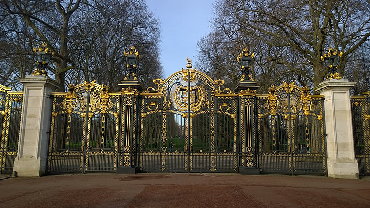 brány, zelený park, Londýn, Anglie, Velká Británie, Westminster, veřejné