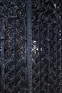 porta, metal, preto, entrada, segurança, fechado, aço
