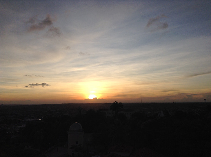 Pernambuco, Olinda, Alto da sé, zachód słońca, krajobraz, horyzont, Sol