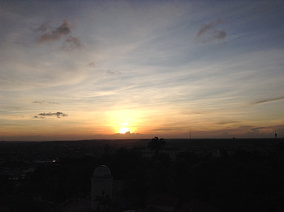 Pernambuco, Olinda, alto de la Catedral, puesta de sol, paisaje, Horizon, sol