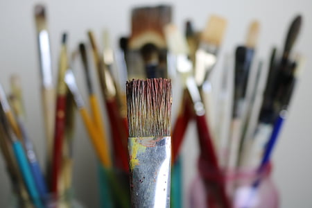 art, brushes, color, paintbrush, creativity, paint, multi Colored