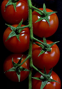 tomaatit, vihannekset, punainen, makro, Ruoka, datailaufnahme, Puutarha