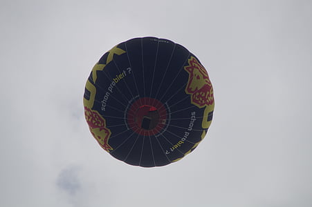 Horkovzdušný balón, ze dna, v zajetí balónek, Letecké sporty, bublina, obloha, jednotka
