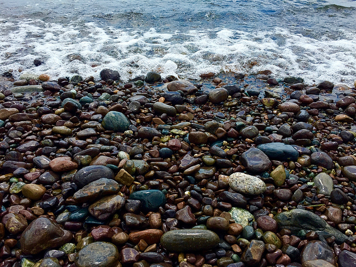 sten, vand, Maine, Beach