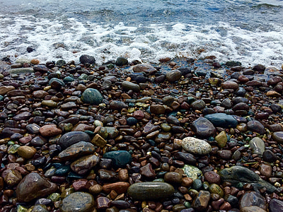 rocks, water, maine, beach