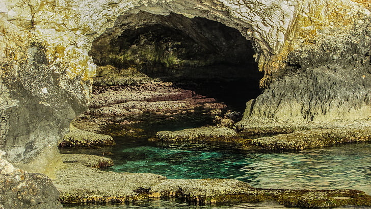 Кипър, Айя Напа, море пещера, скалист бряг, природата, рок - обект, вода