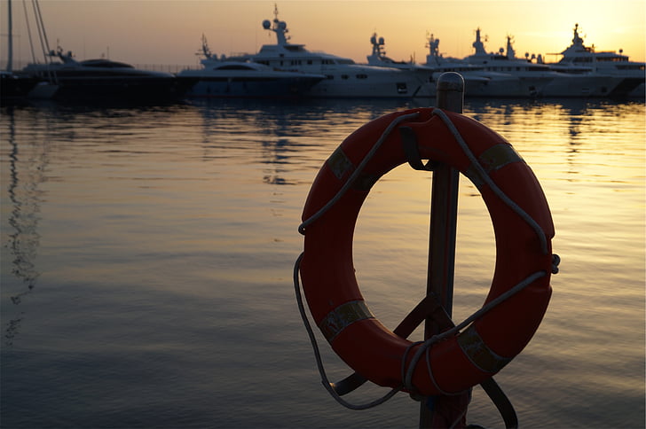 silhouette, photography, floater, life saver, boats, yachts, docks