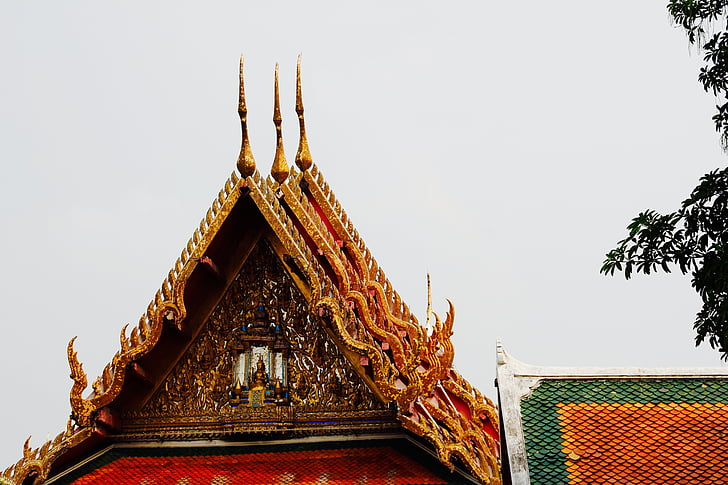 Temple, toit, pagode, architecture, Palais, bouddhisme, sud-est