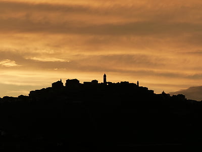 Langhe, puesta de sol, Barolo, Bussia