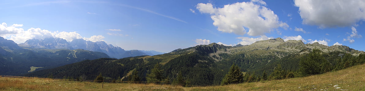 Dolomites, Trentino, dağ, İtalya, manzara, genel bakış, uzak manzara