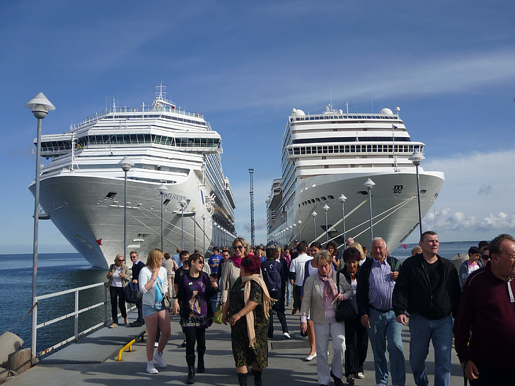 Cruise schepen, schepen, Cruise, poort, vakantie cruise, toeristen, vakantie
