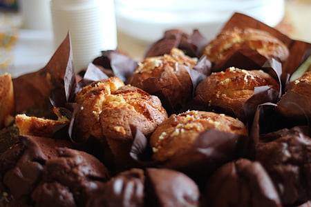 muffins, choklad, karamell, vanilj, Café, Söt, efterrätt