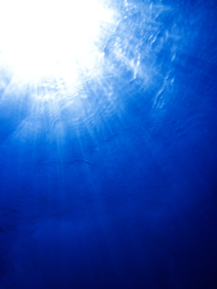 per sota, sota, blau, profund, Immersió, Submarinisme, llum