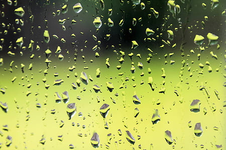 giọt mưa, cửa sổ, thủy tinh, kết cấu, thả, vĩ mô, mưa