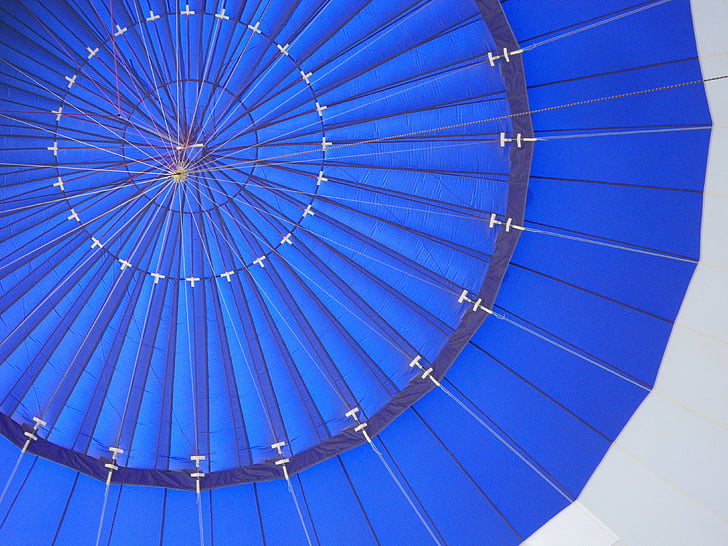 seiling, fly med varmluftballong, blå, diagram