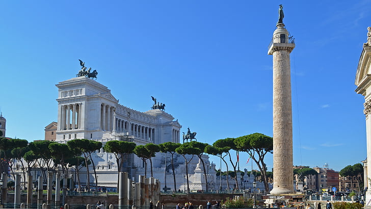 Piazza del popolo, Rom, Italien, romerska, romarna, pelaren