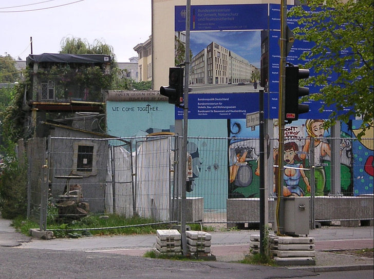 το τείχος του Βερολίνου, θραύσμα, φράχτη, τοίχου, πολύχρωμο, Βερολίνο, Γερμανία