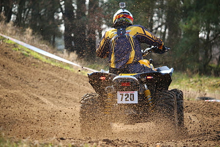 Motocross, Croix, Quad, ATV, course, véhicule tout-terrain, sable