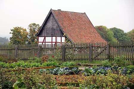 κτίριο, δένω, fachwerkhaus, Αρχική σελίδα, Κήπος, φράχτη, ειδύλλιο