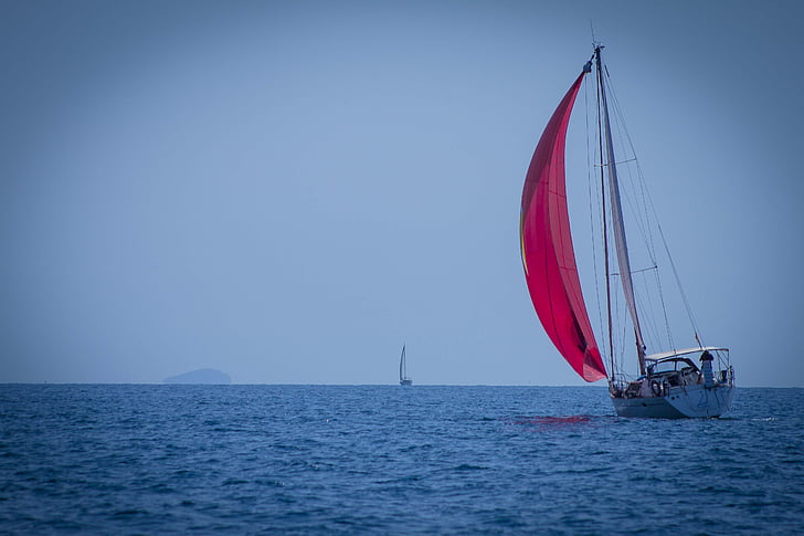 boat, sailboat, wind, sea, candles, mast, landscape