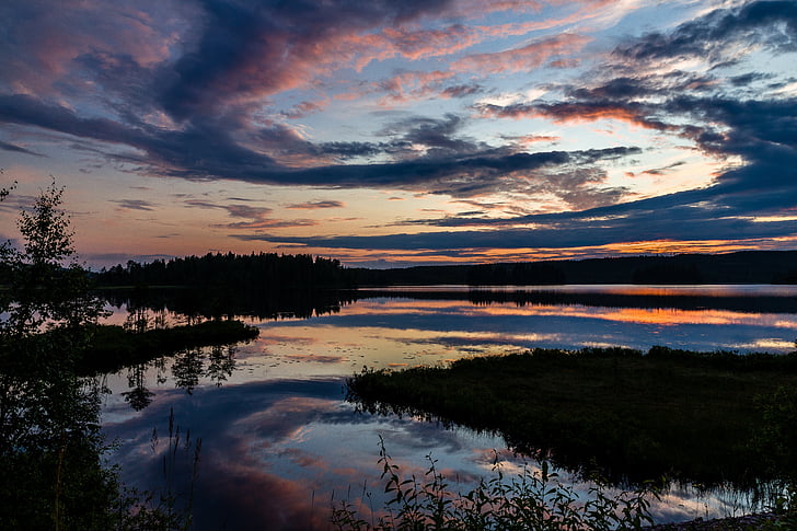 sunset, photography, sky, clouds, dark, nature, trees