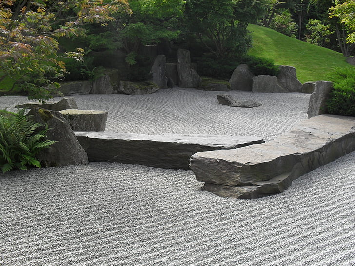 jardí japonès, Berlín, harken, pedra