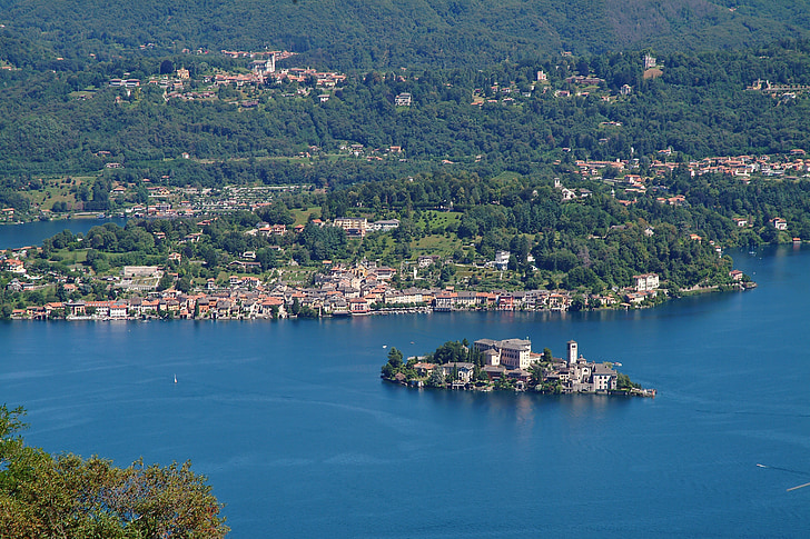 Lago de orta, Giulio, Cusio, Italia, Isla