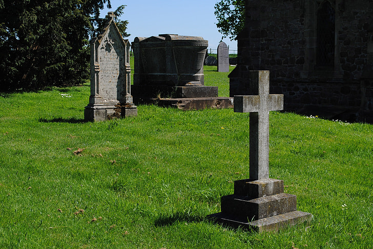 gravestones, church, country, cemetery, religion, graveyard, grave