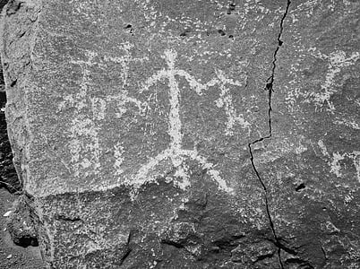 Petroglyph, Indianie, Flagstaff, Pustynia, Arizona, tła, szorstki