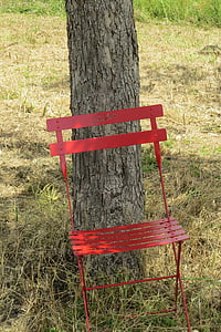 Stolička, strom, w, zvyšok, atmosféra, sedadlo, nálada