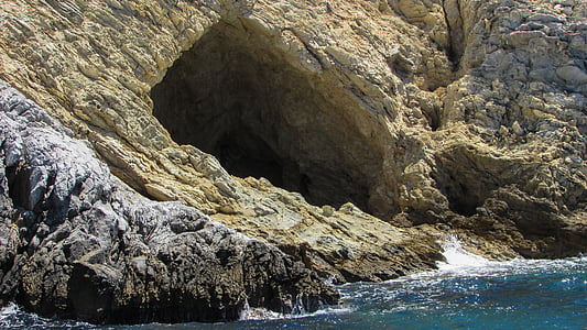 Grèce, Skiathos, Grotte de la mer, mer, île, nature, sauvage