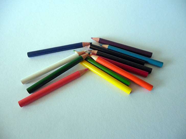 bút chì màu, bút, màu sắc, đầy màu sắc, bút chì màu, trường học, Các phụ kiện bằng văn bản