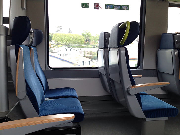 Trem, Sente-se, saída, zugfahrt, viagens, vazio, em qualquer lugar