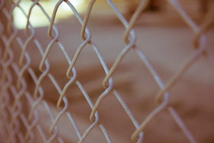 gray, steel, cyclone, fence, chainlink fence, protection, safety