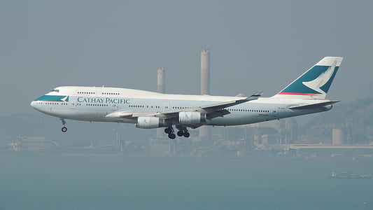 Hongkong, powietrza, samolot, Lotnisko, Hong, Kong, azjatycki