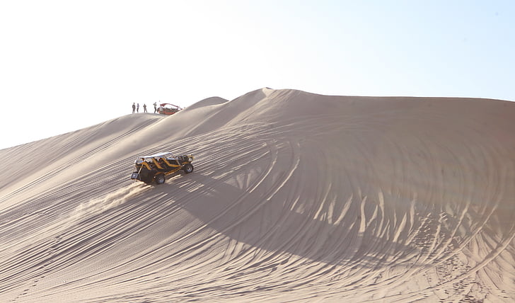 Peru, Huacachina, Sandboarding, duny, písek, poušť