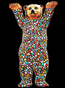 beruang, warna-warni, abstrak, kreatif, warna, mosaik