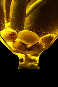 Oliven, Öl, Serum-Flasche, Idee, Flasche, Kunst, Foto