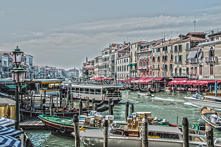 Benátky, Itálie, kanál, Venezia, pohled, kanál, Benátky - Itálie