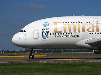 emirati, Airbus a380, letala, letalo, letalo, letališče, Jet