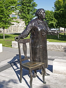 Statue, metallist, pronks, sulamist, skulptuur, naine, Ottawa