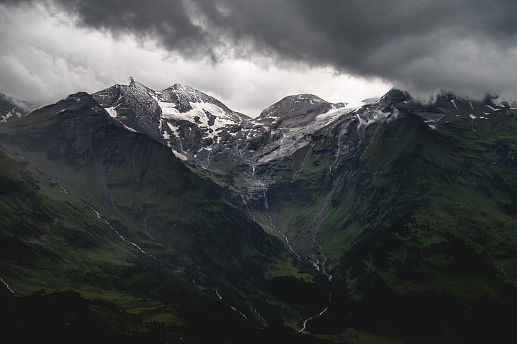 gray, mountain, humid, weather, cloud, snow, dark cloud