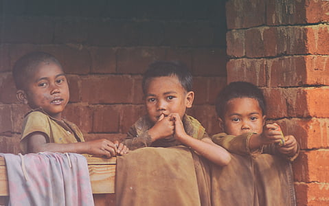 đói nghèo, trẻ em, Madagascar, tiền bản quyền, ba trẻ em, undernutrition, suy dinh dưỡng