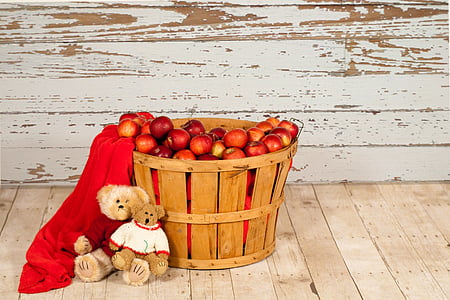 Apple кошница, ябълки в кошница, Есен, Есен, есента фон, ябълки, кошница