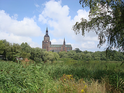 cerkev, Nemčija, krajine, nebo, modra, Stralsund, Rügen