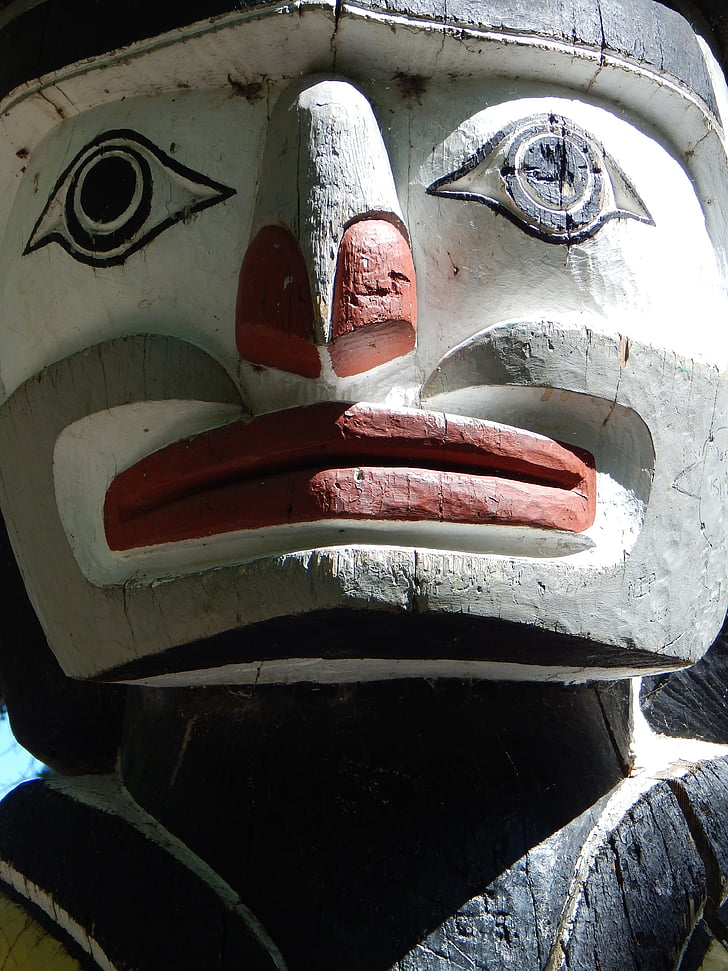 mât totémique, autochtones, art, statue de, sculpture sur, Tribal, culture