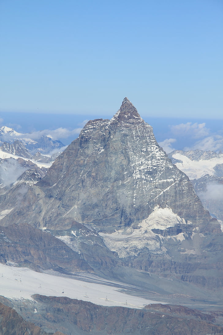 núi, Matterhorn, cảnh quan, đỉnh cao, tuyết, mùa đông
