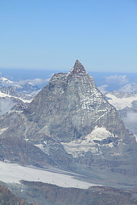 kalnų, Matterhorn, kraštovaizdžio, didžiausia, sniego, žiemą